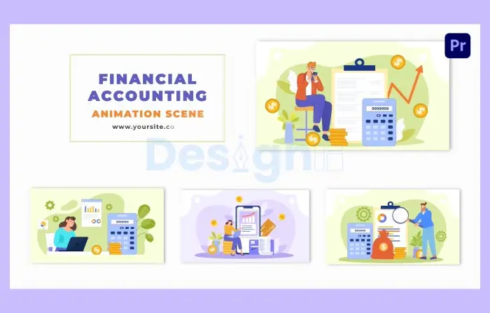 Financial Accounting Vector Character Animation Scene